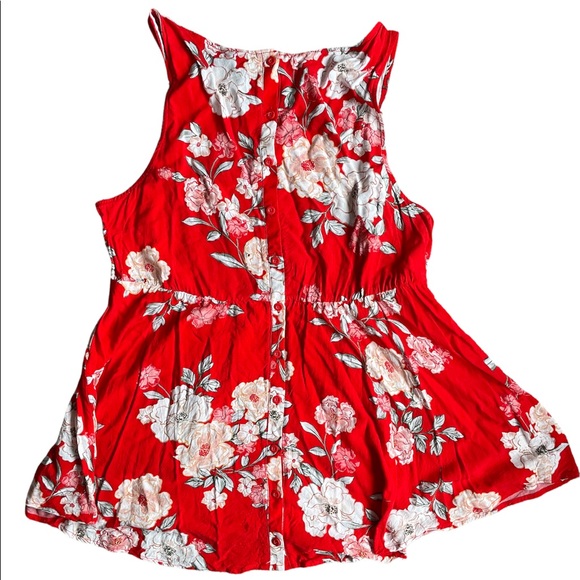Torrid Blood Orange Floral Tank Top - Picture 4 of 4